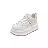 Platform white shoes, new height-increasing women's shoes in the spring of 2024, versatile fashion, popular soft leather sports and leisure board shoe