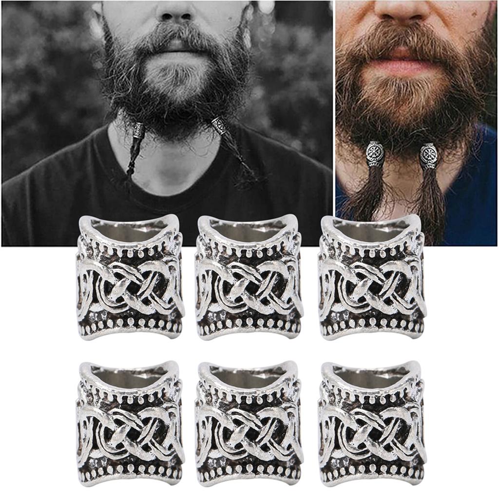 24pcs Alloy Vintage Beard Hair Beads Dreadlocks Hair Braiding Beads Jewelry Making Beads