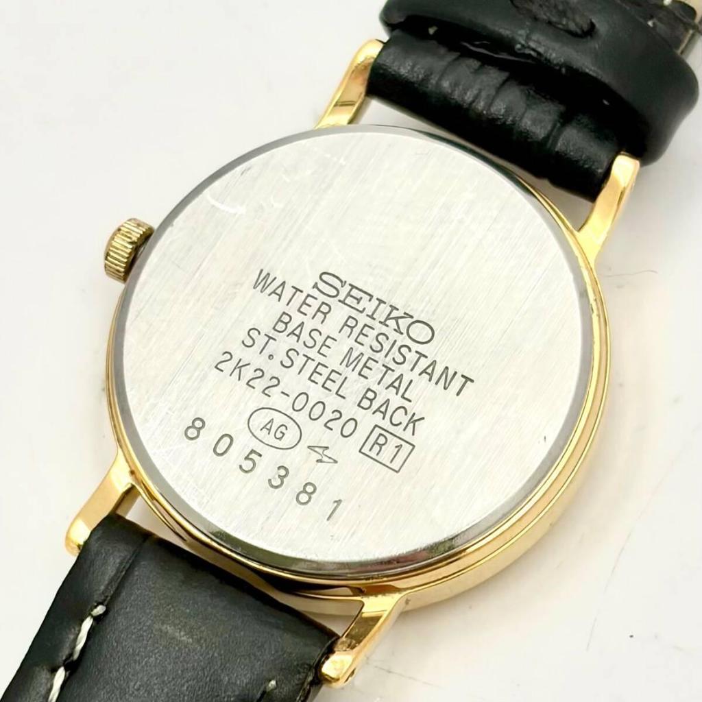 [Good Condition/New Battery] SEIKO Avenue Ladies Watch Gold Small Seconds 2K22-0020 805381 New Belt
