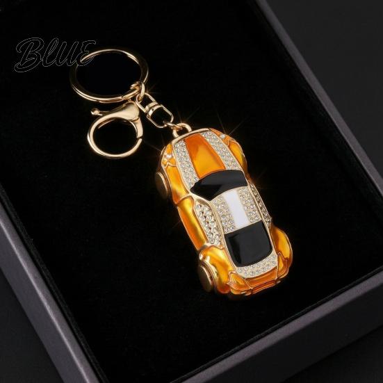 Gift for Car Enthusiasts Sports Keychain with Sparkling Rhinestones Durable Zinc Alloy Key Accessory Stylish Pendant Decorative Compact Ring