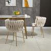 (Old SKU:W1880109477)Modern Luxurious Velvet Dining Chair Set with Golden Metal Legs, Elegant Hand-Woven Design and Soft Cushions