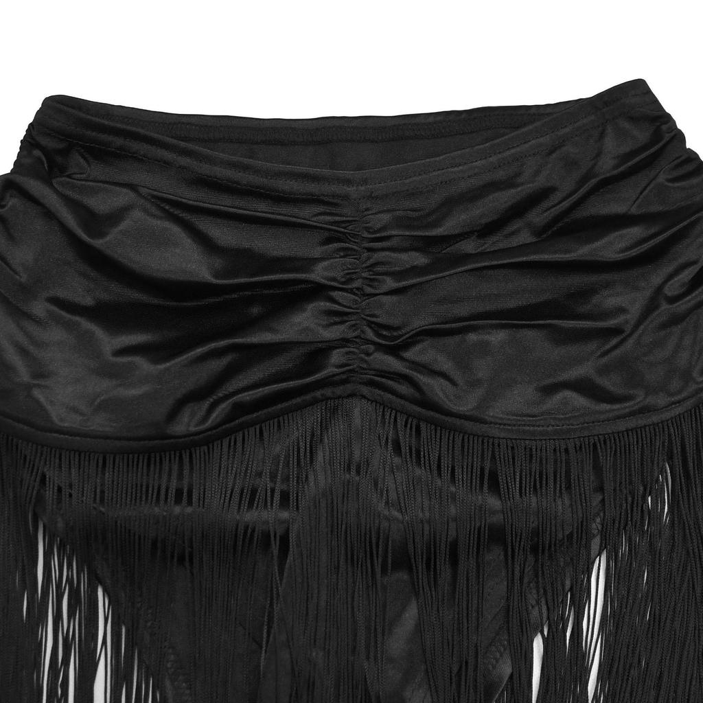 European & American Fashion Women's Sexy Strappy Top and Tassel Long Skirt Two-Piece Set