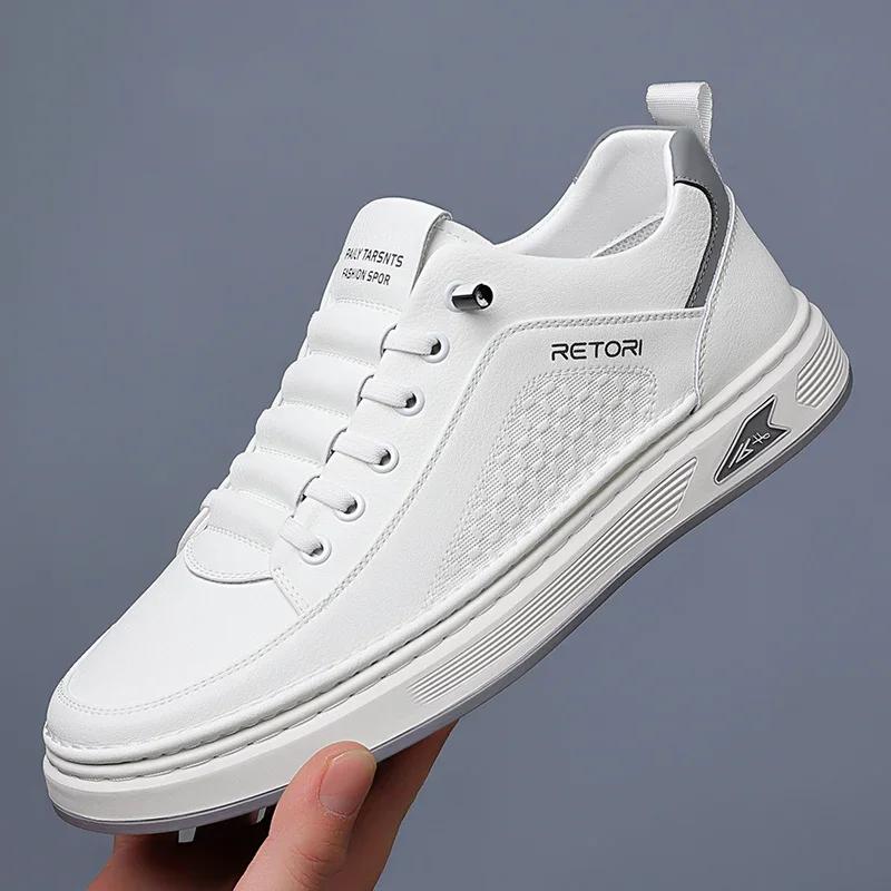 High Quality Mens Casual Shoes Leather Classic White Shoes for Men Business Tenis Masculino Comfort Lace-up Men Running Sneakers
