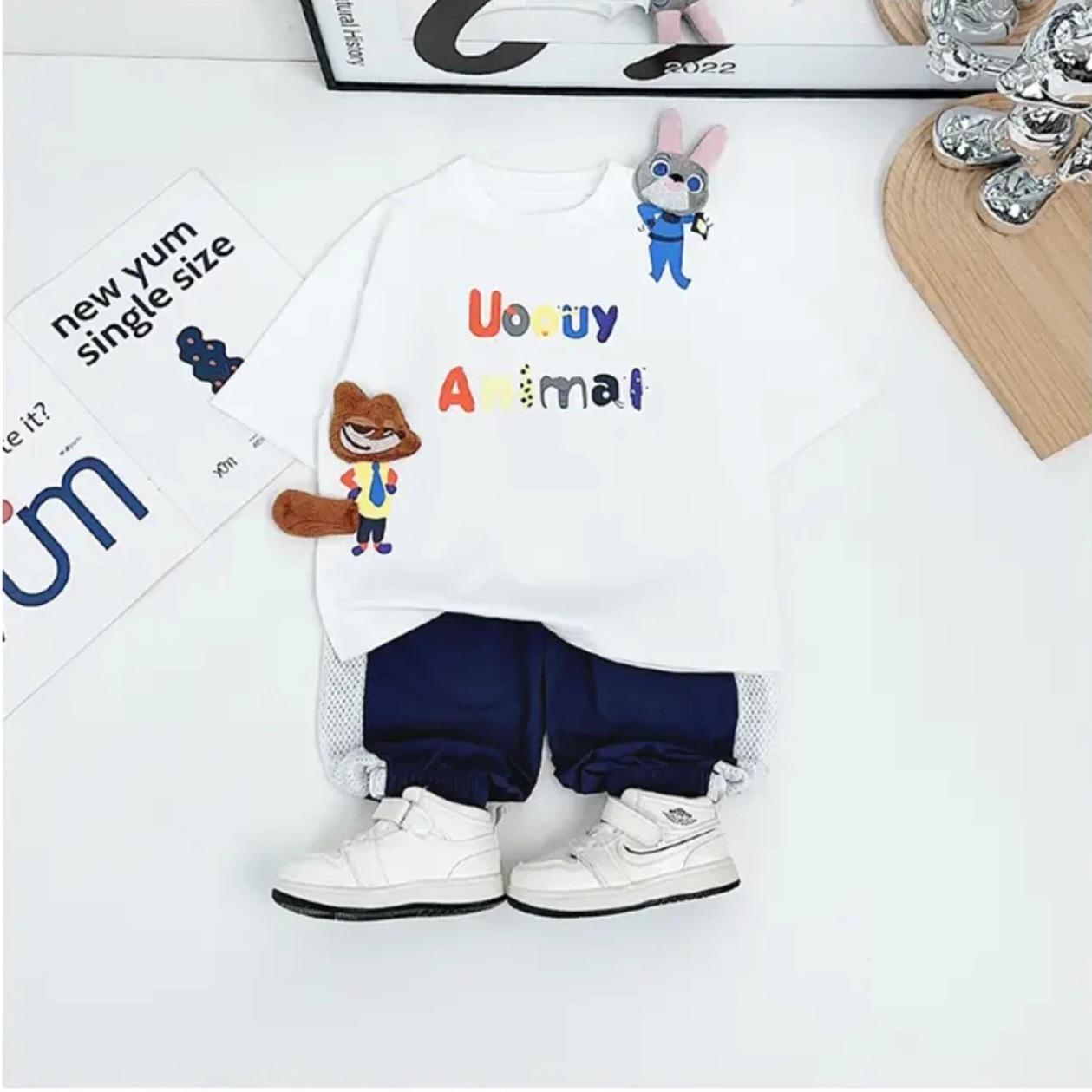 

New 3D Cartoon Kids Short Sleeve T-Shirt - Boys & Girls Loose Fit Casual Top 90