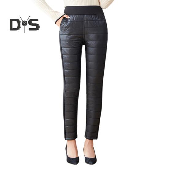 

Женские хлопковые брюки, эластичные, с высокой талией, прямые, длинные брюки с карманами, утолщенные стеганые брюки в стиле пэчворк L чёрный