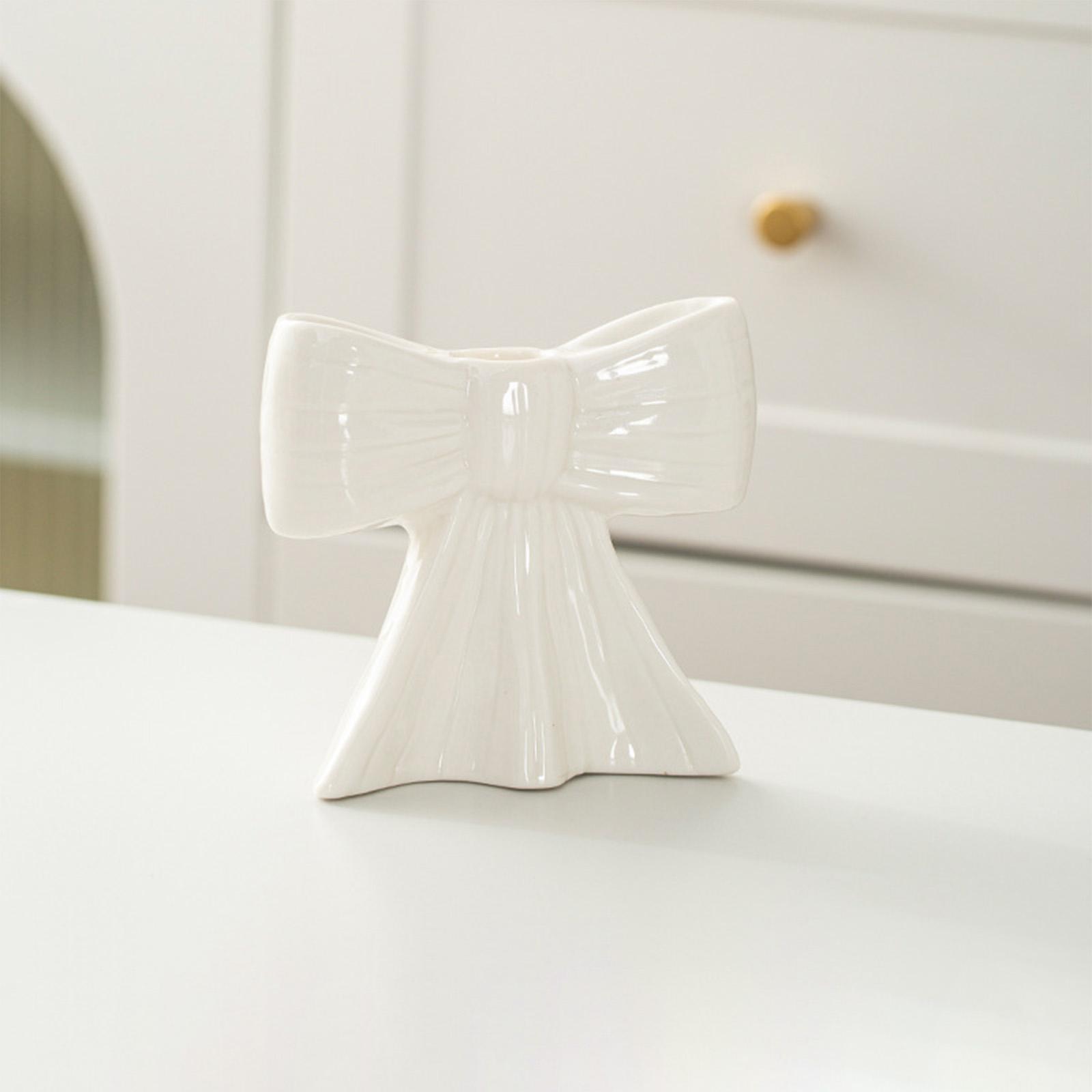 Bows Shaped Ceramic Scented Candle Holder Candlestick One Size белый
