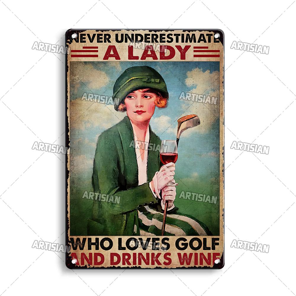 

Artisian Golf Metal Sign Sport Tin Plate Women Girl Decorative Plaque Wall Decor Garage Bar Pub Club Hotel Cafe Kitchen Home 20x30cm（7.8x11.8inch）
