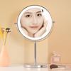 Large Double-Sided LED Makeup Mirror with Magnification and Fill Light for Vanity or Desk