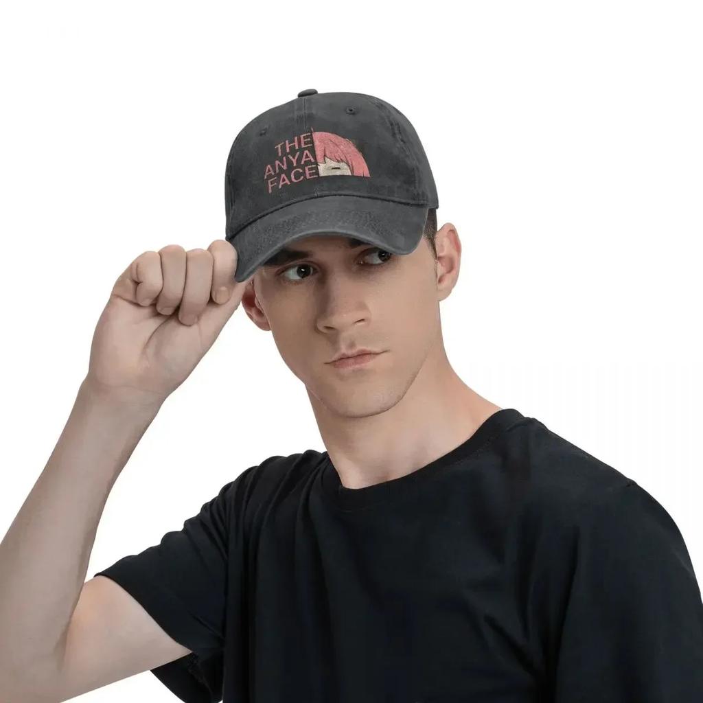 Anime Multicolor Hat Peaked Men Women's Cowboy Cap Anya Forger Face Baseball Caps Personalized Visor Protect Hats