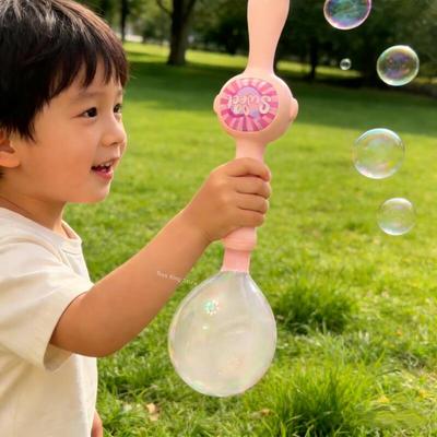 Handheld Smoke Bubble Machine Lights Fog Bubble Blowing Stick Gun Elastic Stick Outdoor Party Game Kids Interactive Toy Sets Gifts