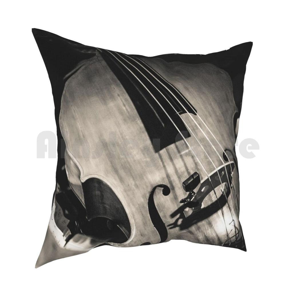 Double Bass Pillow Case Printed Home Soft Throw Pillow Jazz Charts Music Sheet Bass Quartet Big Band Rhythm Swing