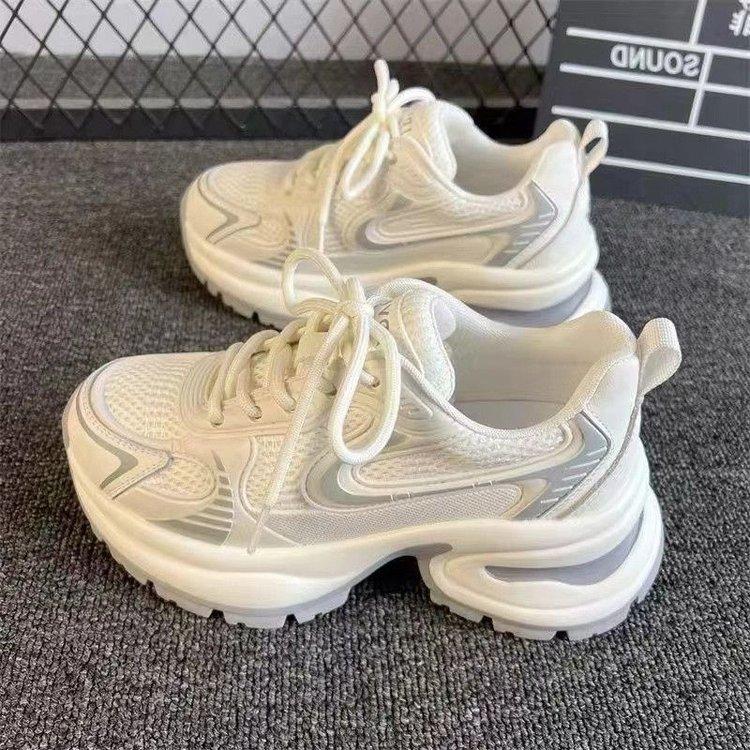 Popular fried street platform dad shoes women increase ins tide 2025 new summer mesh breathable casual sports shoes