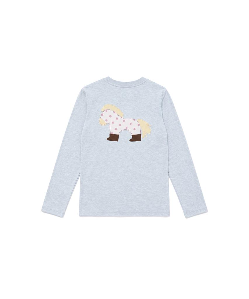 TANSANMAGNESIUM Pony Applique Long Sleeve (Sky Blue)