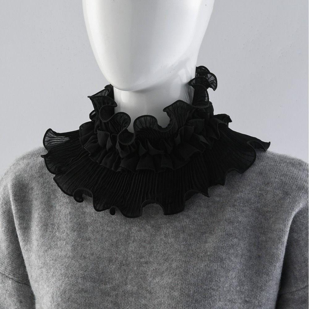 Detachable Fake Collar Ruffled Edge Cloak Scarf New High Neck Collar Women Girls