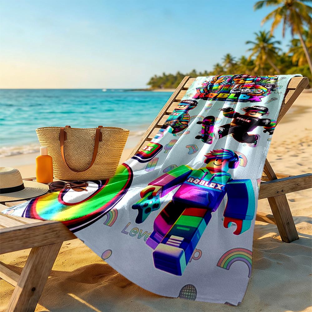 Roblox Beach Towel Super Soft Microfiber Quickdry Fabric Comfortable Lightweight Suitable for Sports, Travel, Swimming, Yoga, Bathroom, Beach, And Poo
