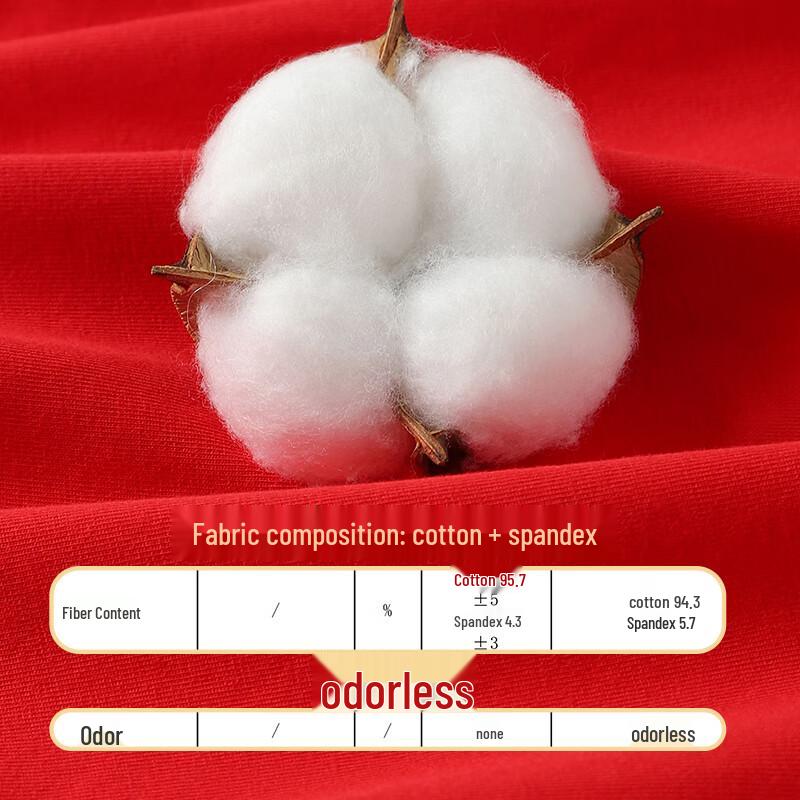 Langsha Men's Lucky Red Plus Size Cotton Antibacterial Boxer Briefs 3-Pack