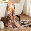 Womens Long Scarf Cotton-Linen Feel Thin Versatile Sun Protection