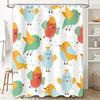 Adorable Animal Print Shower Curtain 3D Printed Fabric Waterproof Bathroom Decor for Kids Room Home Decoration Multicolored Bird