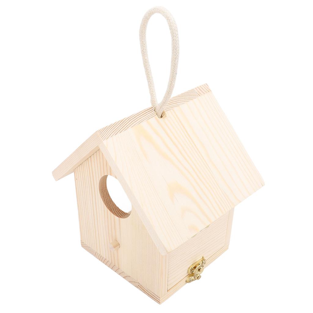 Drewniany domek dla ptaków na zewnątrz z przezroczystym akrylowym oknem Wiszący drewniany domek dla ptaków na zewnątrz z