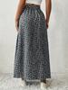 Women's Vintage High Waist Printed Long Skirt with Side Slit - Spring/Summer