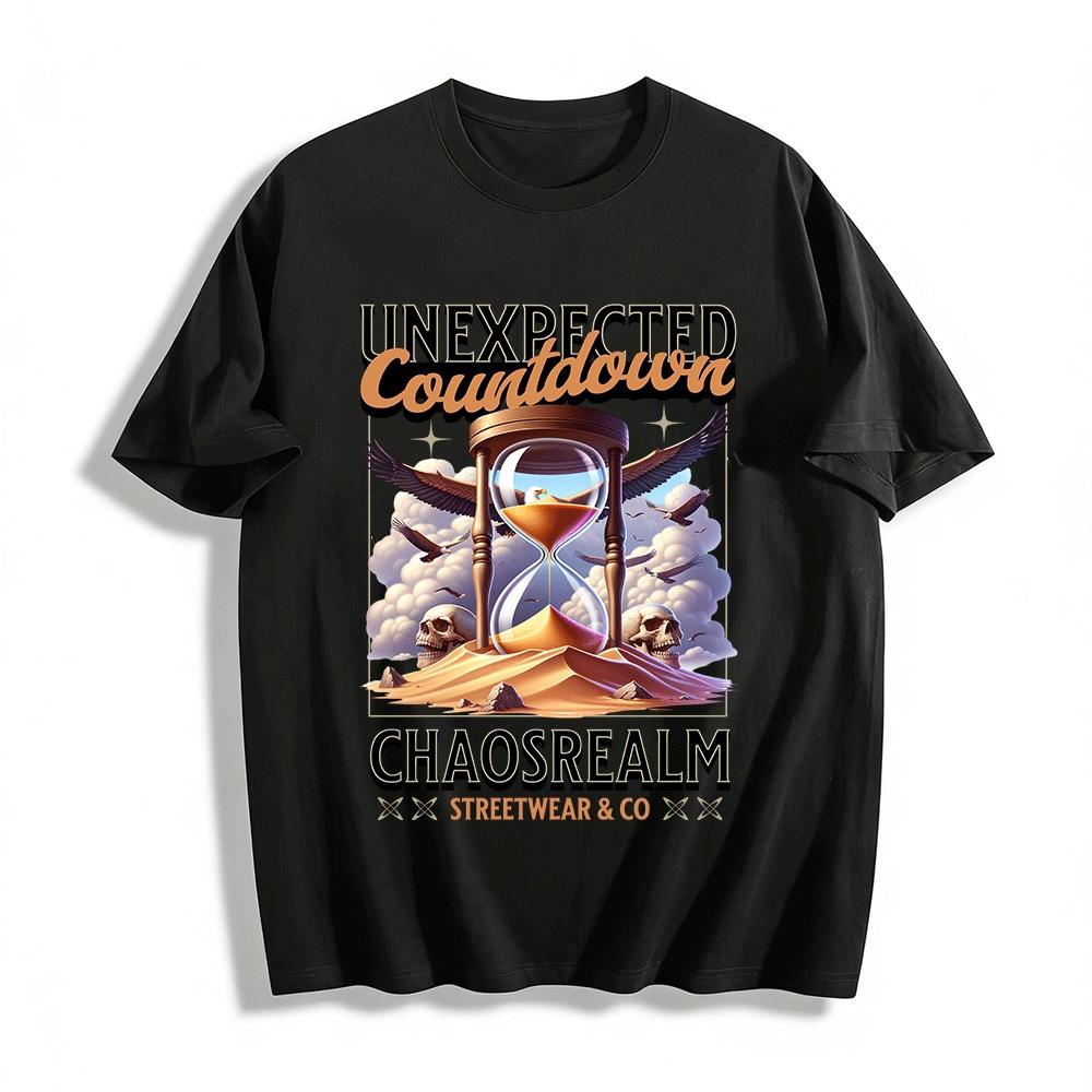 

Unexpected Countdown Chaosrealm Streetwear Graphic Tee Pure cotton T-shirt XXS