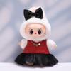 Cardigan Sitting Labubu Time Cloth Black Gauze Skirt 17cm Plush Dolls Clothes  Kids Girls Toys