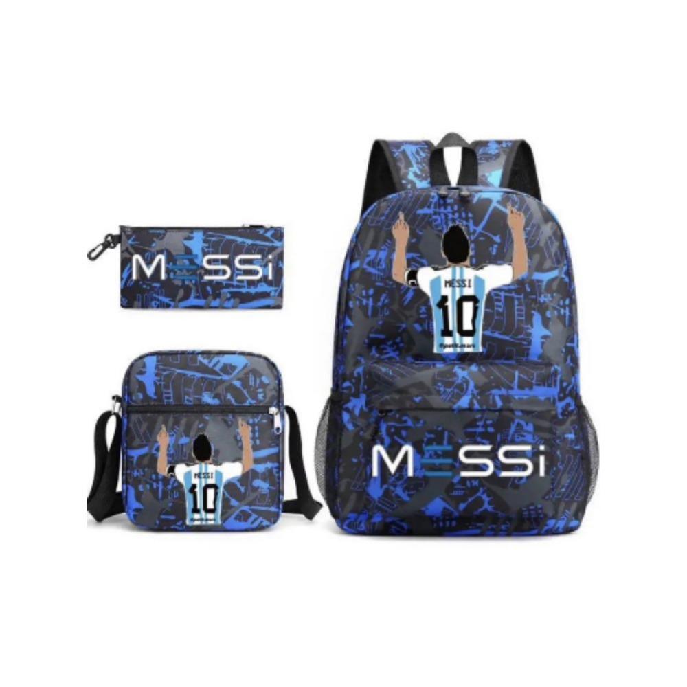 CR7C Luo Backpack Sports Peripheral Printed Backpack Children's Student School Bag Shoulder Bag Pencil Bag Three-piece Set