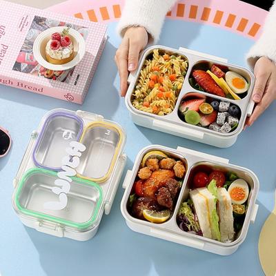 Sealed Design Portable Food Container Food Grade Divided Lunch Plate  Outdoor Activities