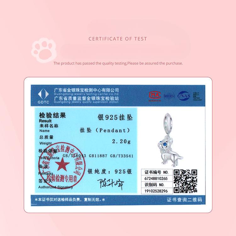 French Dou Pendant S925 Silver Beads, Creative Diy Bracelet Beads Cute Puppy Pendant