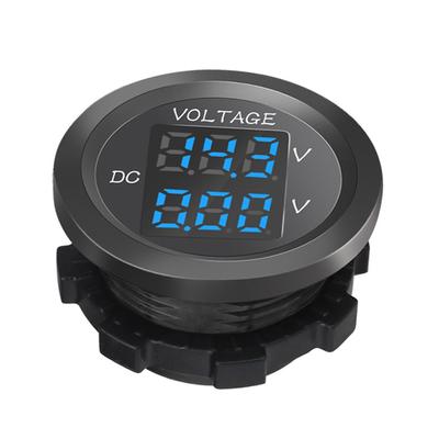Auto LED Wasserdicht Duale Spannung Dreistellig Mini Rund Wasserdichtes LED Panel Digitales Voltmeter Tester Monitoranzeige Voltmeter