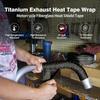 Exhaust Heat Wrap,2”X 16 Ft, Motorcycle Fiberglass Heat Shield Tape With Stainless Ties, Black