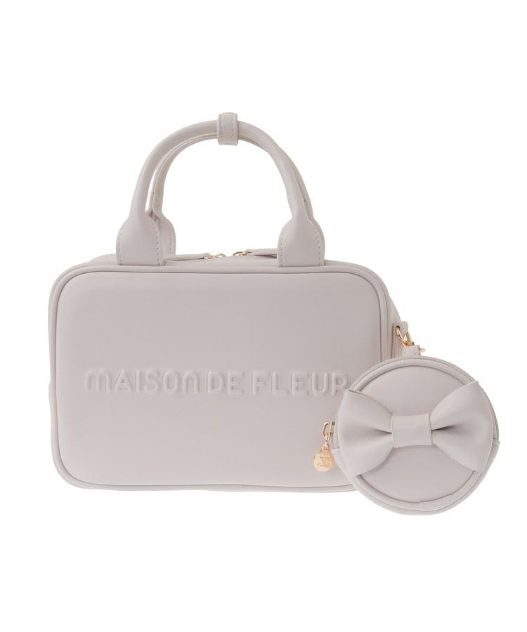 Maison de FLEUR 2-Wege Boston-Tasche mit Pochette, Graupink, F Tragetasche, 08000645400