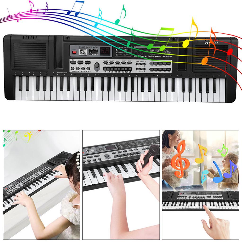 61 Keys Portable Electronic Organ Children Digital Keyboard with Microphone Music Toy