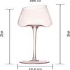 Pink Wine Glasses Set of 2 | 18oz Rose Blush Slanted Stemmed Glassware for Women, Gifts for Wife Girlfriend Birthday Wedding - JA
