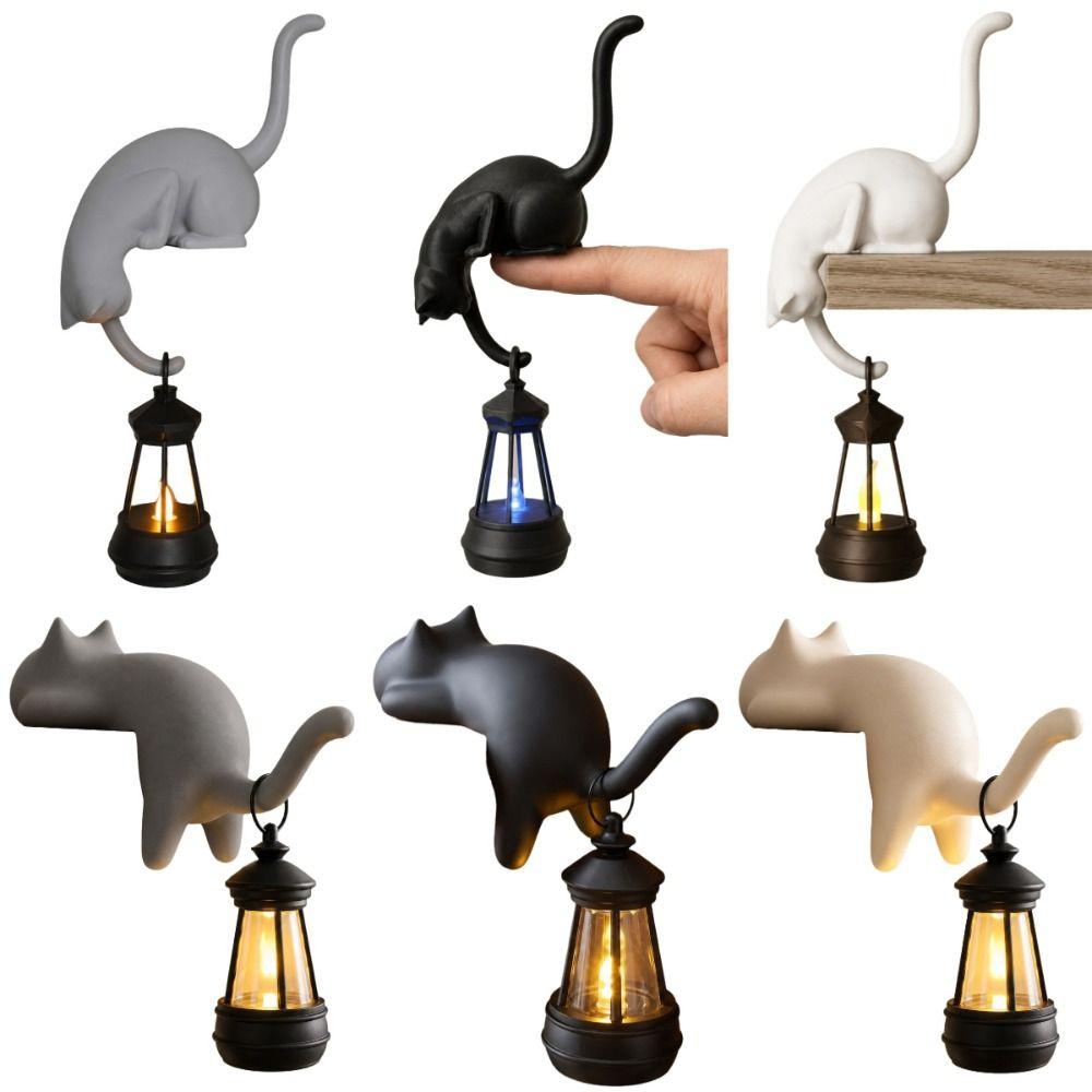 Inverted Hanging Cat-Shaped Wall Hook 3D Printed Bookshelf Lantern Bookshelf Decoration