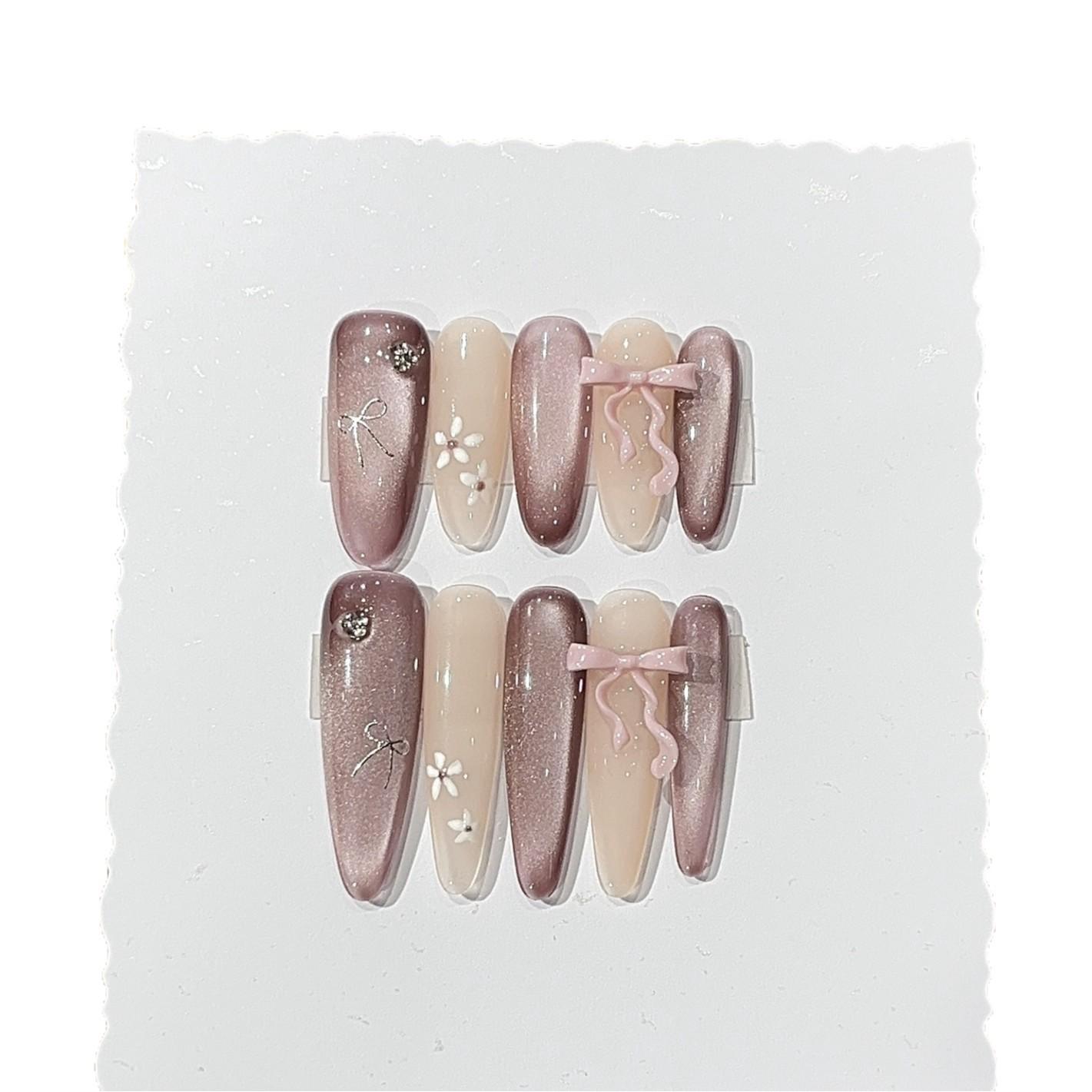 

Замок Джименг Сладкий Мечтательный Фиолетовый Кошачий Глаз Трехмерная Лента Бантик Ношение Брони L