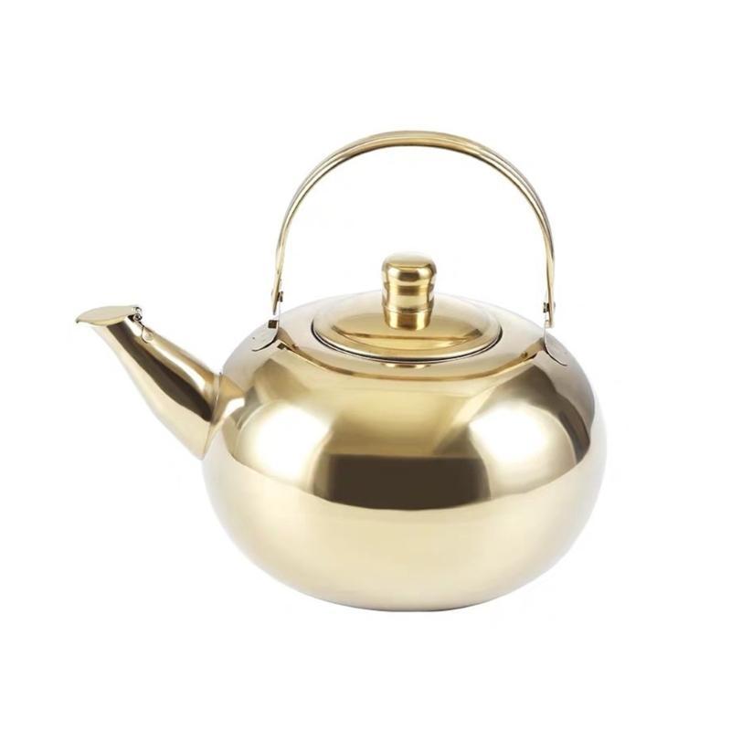 Stainsless Steel Teapots with Infuser Short Spouts Coffee Kettles