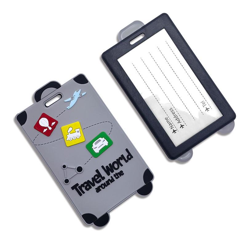 New Soft Rubber Luggage Tag Anti-lost Writing Logistics Identification Boarding Pass Suitcase Name Tag Silicone Luggage Tag