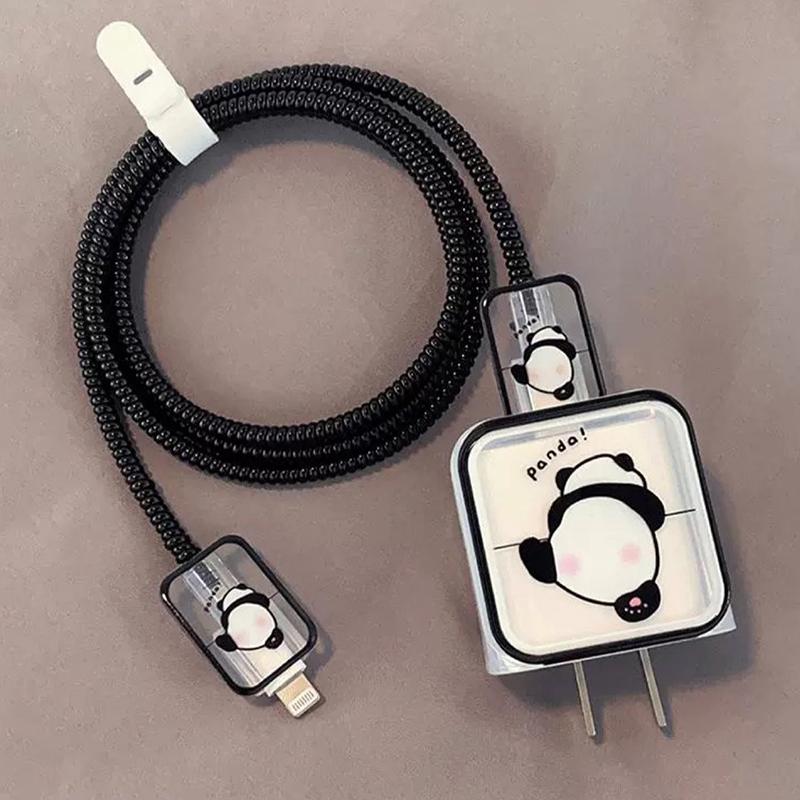 Crayon Shin-Chan Charger Case Cable Cover For Iphone 18W/20W Fast Charger Cover Data Cable Head Bite Winder Protector Shell