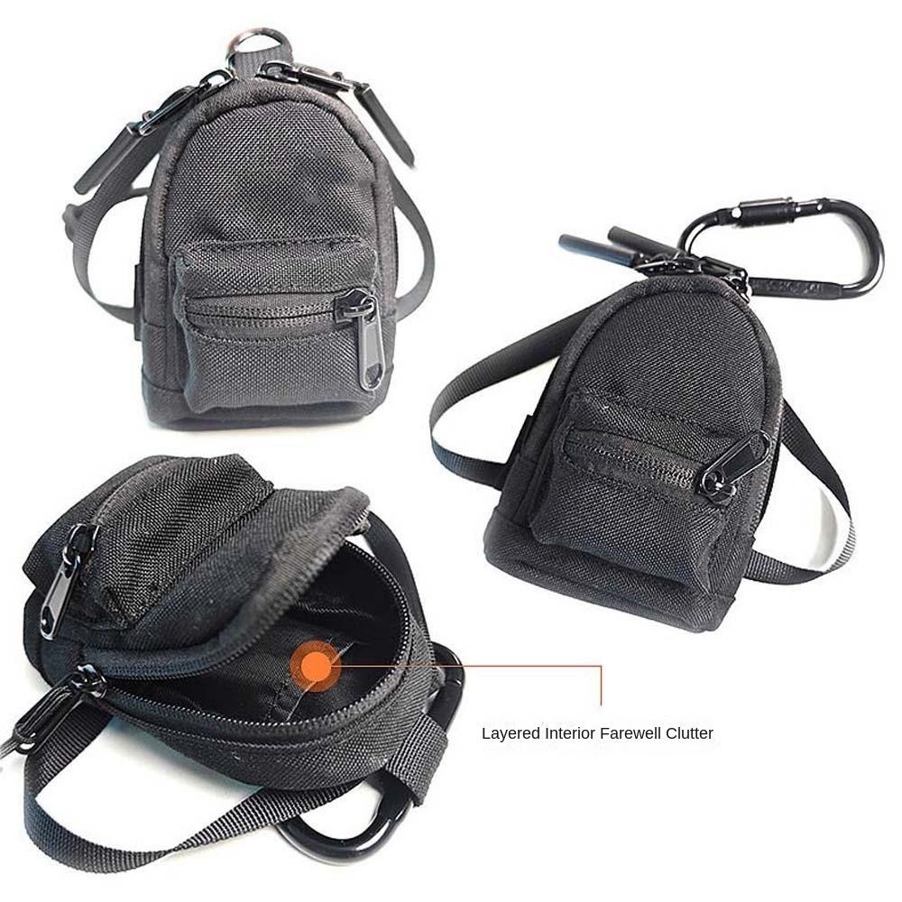 Square Oxford Cloth Mini Wallet Zipper Bag Small Card Holder Hanging Neck Coin Purse  Cycling