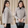 Solid Color Lapel Middle-aged Padded Jacket Down Padded Jacket Women's Autumn and Winter Ladies Lightweight Small Padded Jacket Short Commuter