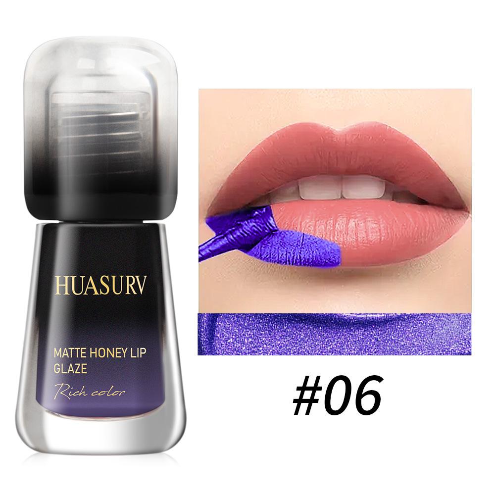 

HUASURV отшелушивающий блеск для губ Explosive Tear Lip Glaze Matte Matted Surface Colored Lip Antistick Cup Lasting Waterproof