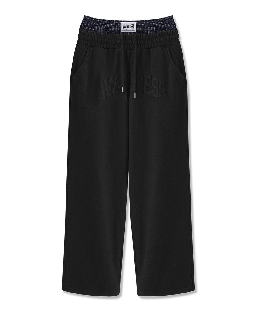 AVANDRESS 88 Felt 3D Pigment Wide Sagging Pants_2 Colors