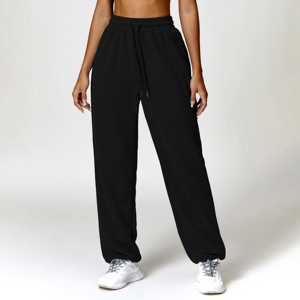 Womens Fashion Loose Solid Sweatpants Drawstring Casual Trousers With Pockets