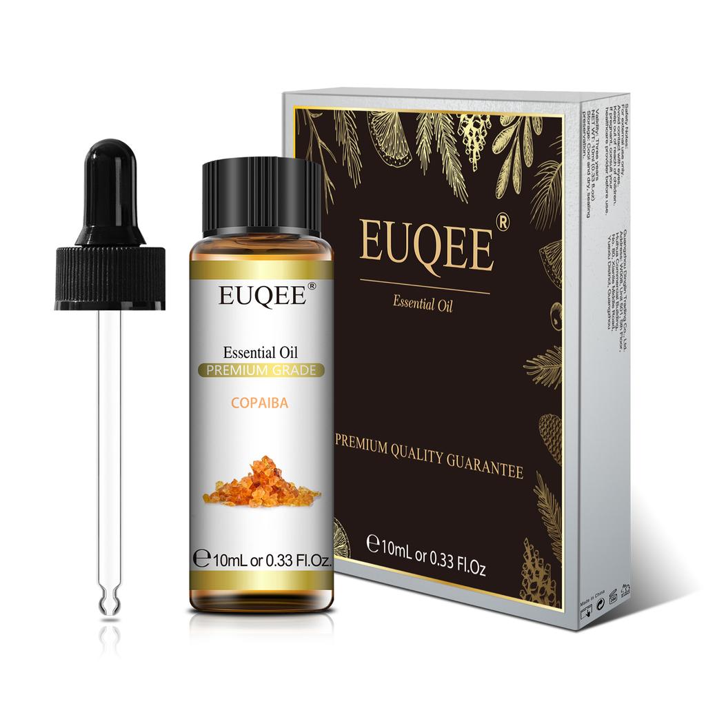 EUQEE 10ml Pure Natural Essential Oil Lavender Jasmine Eucalyptus Vanilla Sandalwood Sweet Orange Lemon Oregano Rose Fragrance