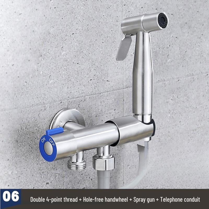 TLXT Washing Machine Faucet with Dual Outlets and Spray Gun