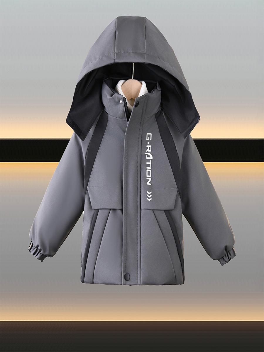 Boys Thickened Autumn/Winter Cotton Jacket 2025 - New Stylish Padded 110 cm серый