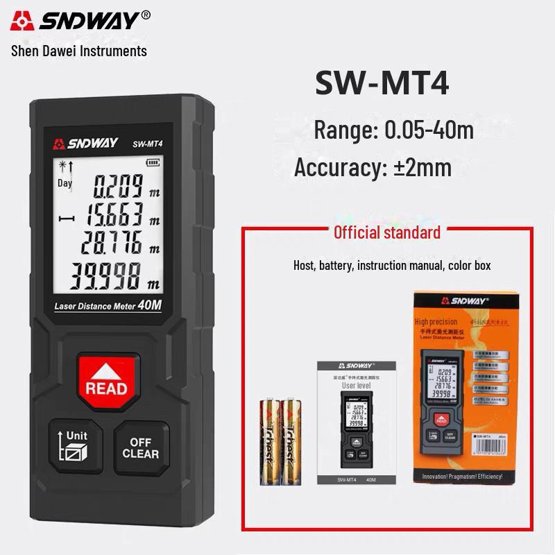 SNDWAY SW-T100/T60 Laserový dálkoměr, Infračový elektronický svinovací metr