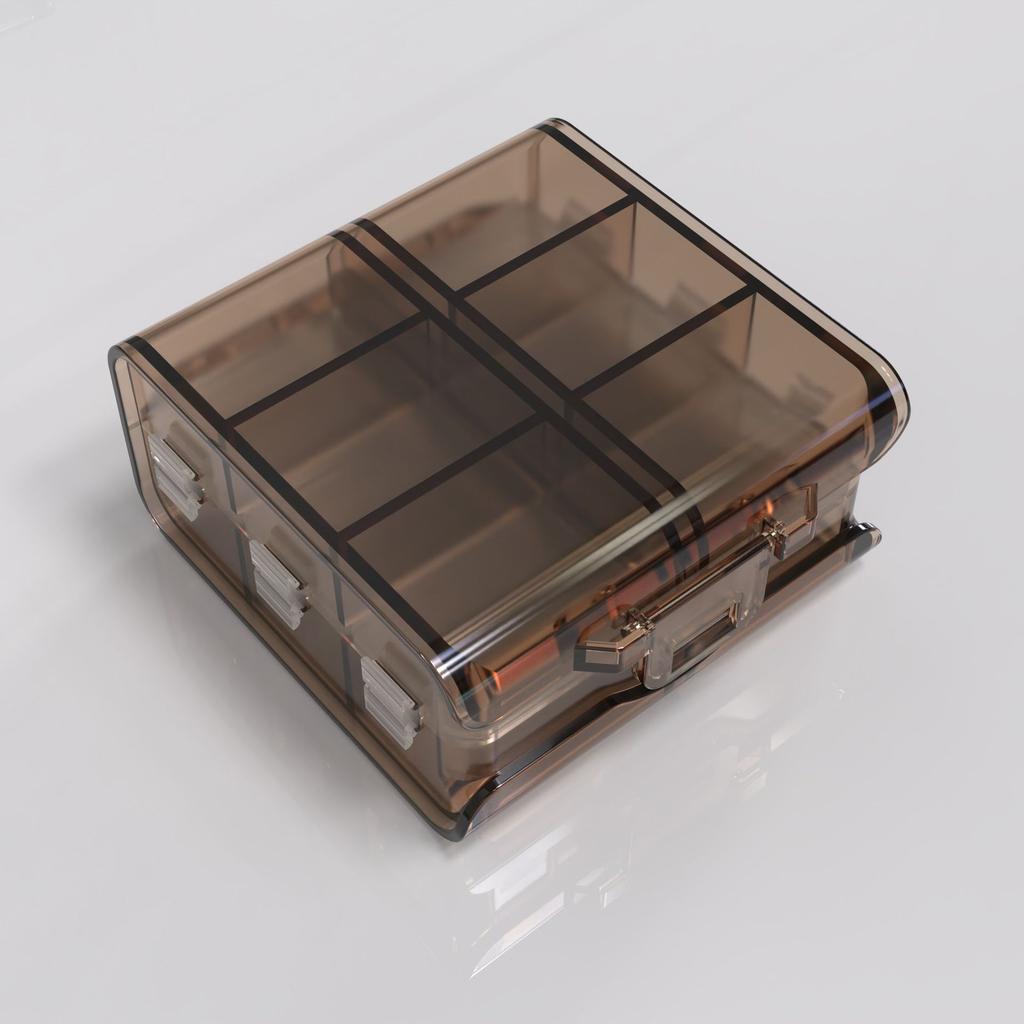 Portable 12 Compartments Double Layer Pill Box Travel Size Medicine Organizer For Daily Medication Vitamins And Supplements