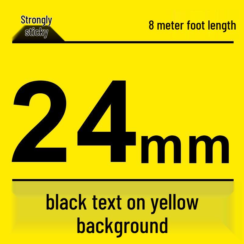 Compatível Fita para Rotulador Brother 12mm: PT-E100B/D210/D450/115B, Autoadesivo Laminado